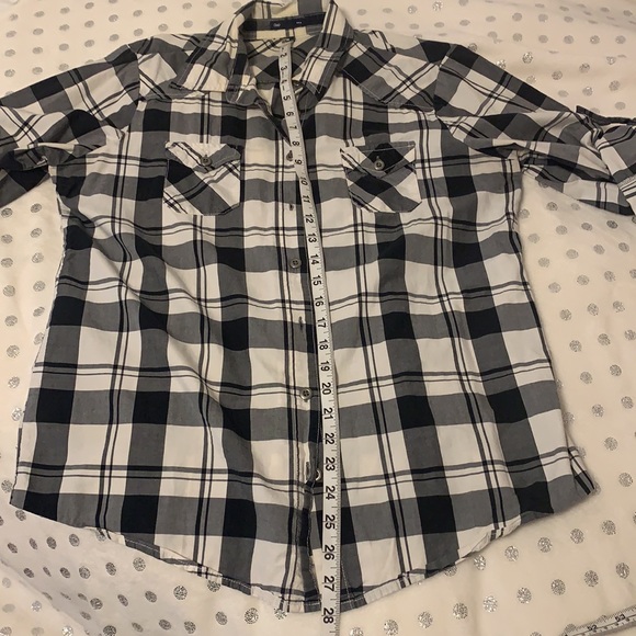 Gap Plaid Black and White Button Down Shirt L - Picture 7 of 7